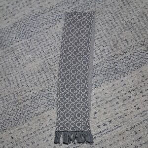 Guess Metallic Gray Scarf with Fringe
